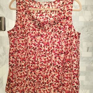 Talbots Abstract Floral Shell Top. Petite Medium.